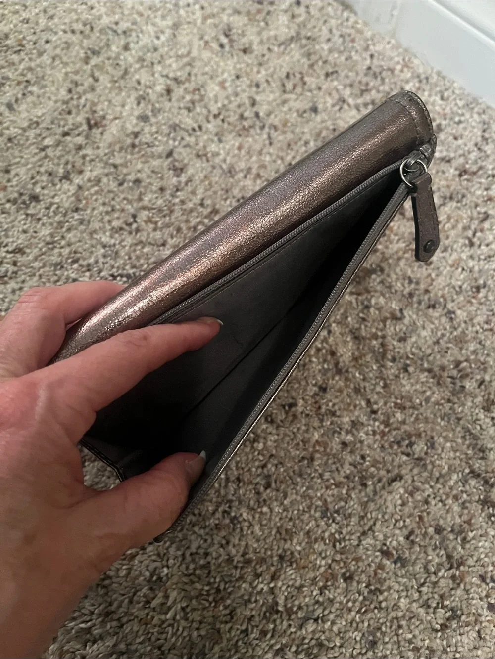 Coach Iridescent Metallic Wallet with Checkbook Cover